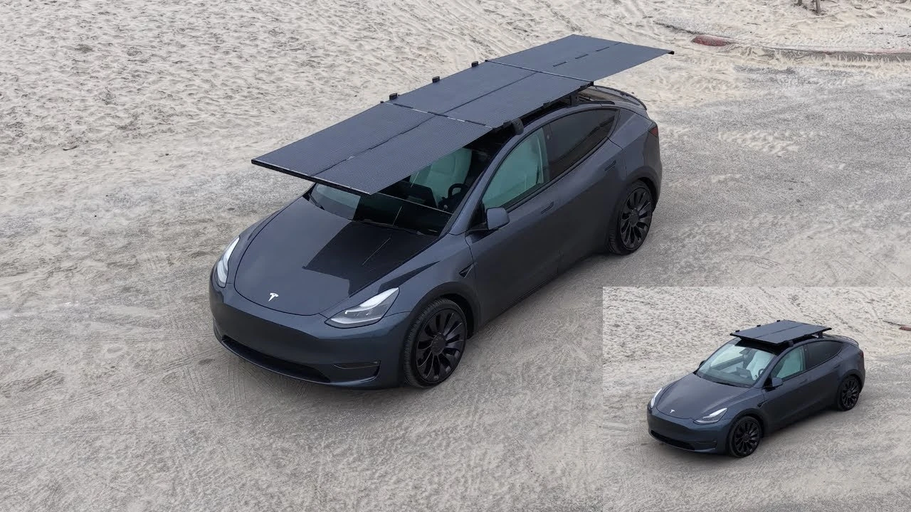 I created an expandable solar roof for my Tesla