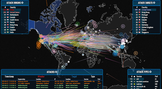 Een kaart van hacks over de wereld